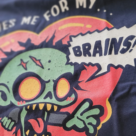 He Loves Me For My Brains, Undead Valentine Unisex T-shirt