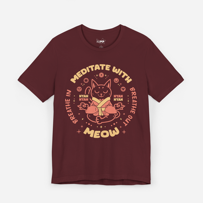 Meditate With Me-ow, Kawaii Cat Guru Unisex T-Shirt