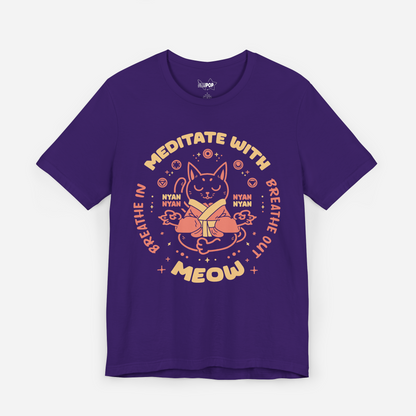 Meditate With Me-ow, Kawaii Cat Guru Unisex T-Shirt