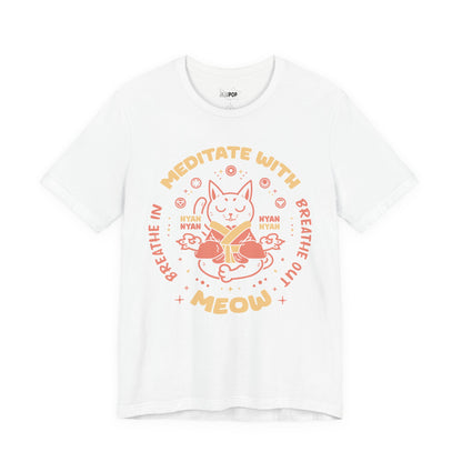 Meditate With Me-ow, Kawaii Cat Guru Unisex T-Shirt
